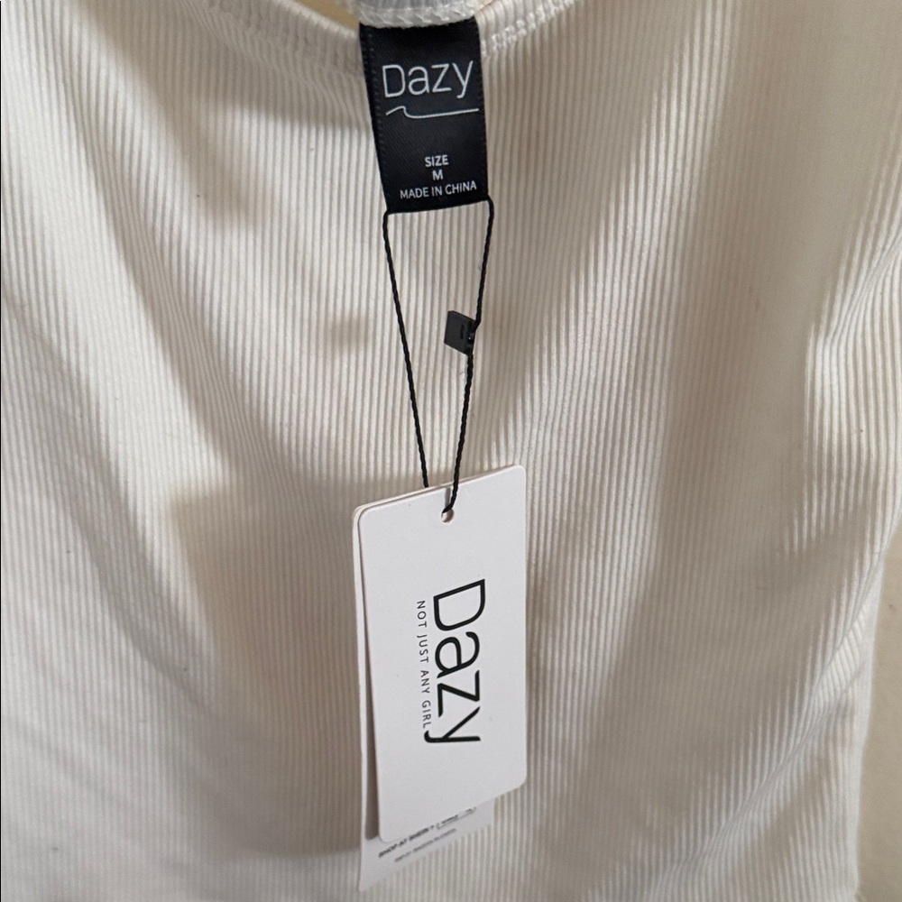 Dazy Ivory Ribbed Tank Top - Picture 2 of 2